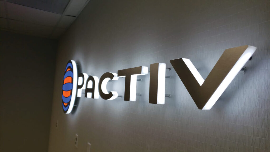 Precision Machined Acrylic Illuminated Letters Halo lit - Pactive