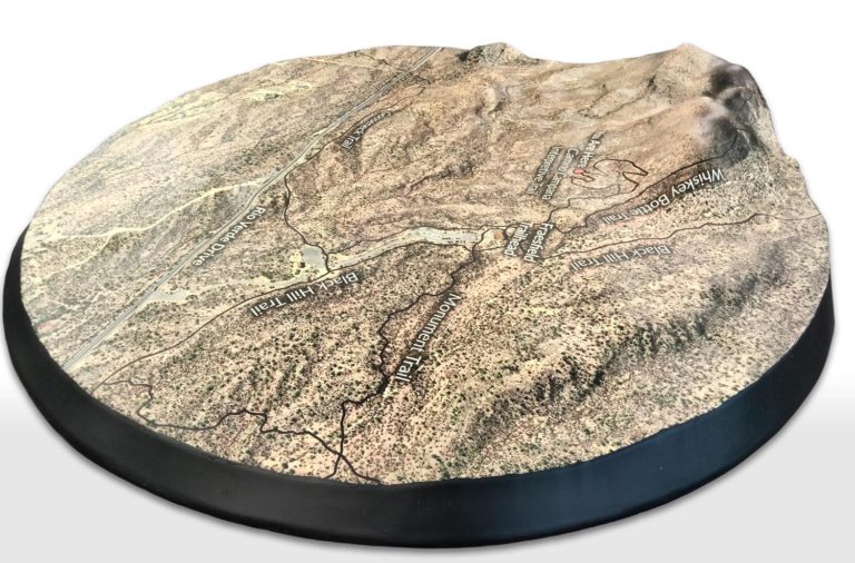 3D topography of the Fraesfield trail in Arizona