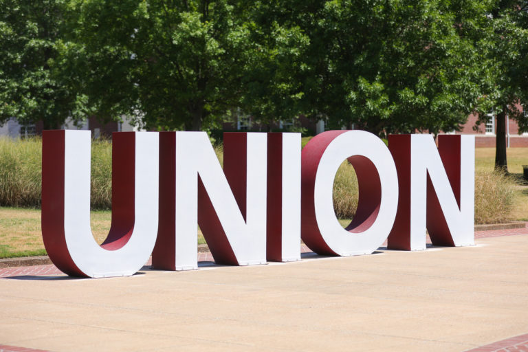 Union University campus metal letters