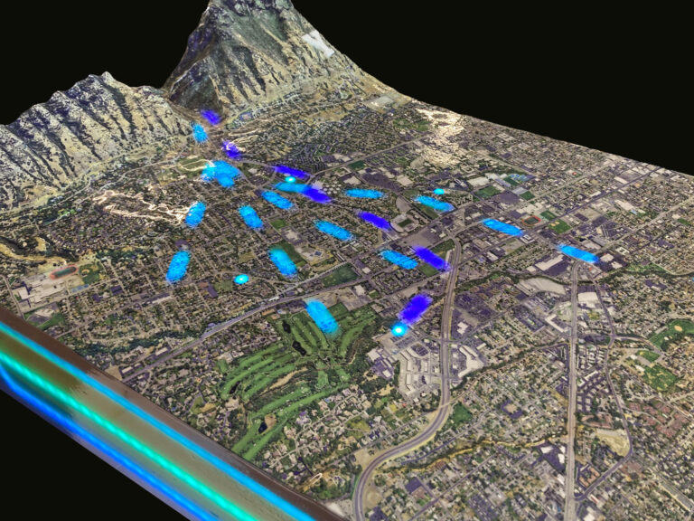 Provo, Utah LED animated 3D water flow map