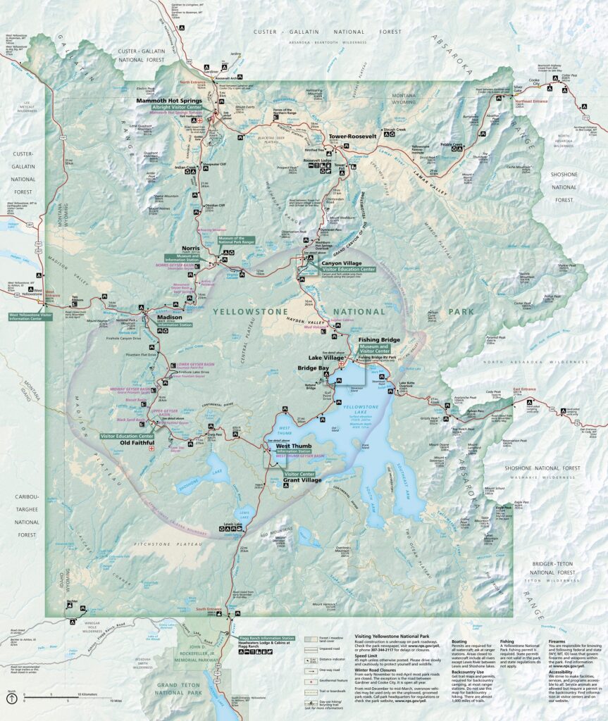 Yellowstone National Park Maps - WhiteClouds