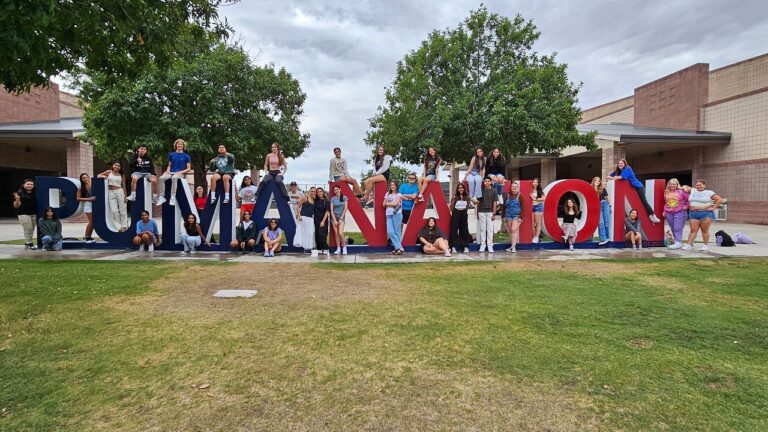 Puma Nation Perry High School Metal Letters on campus