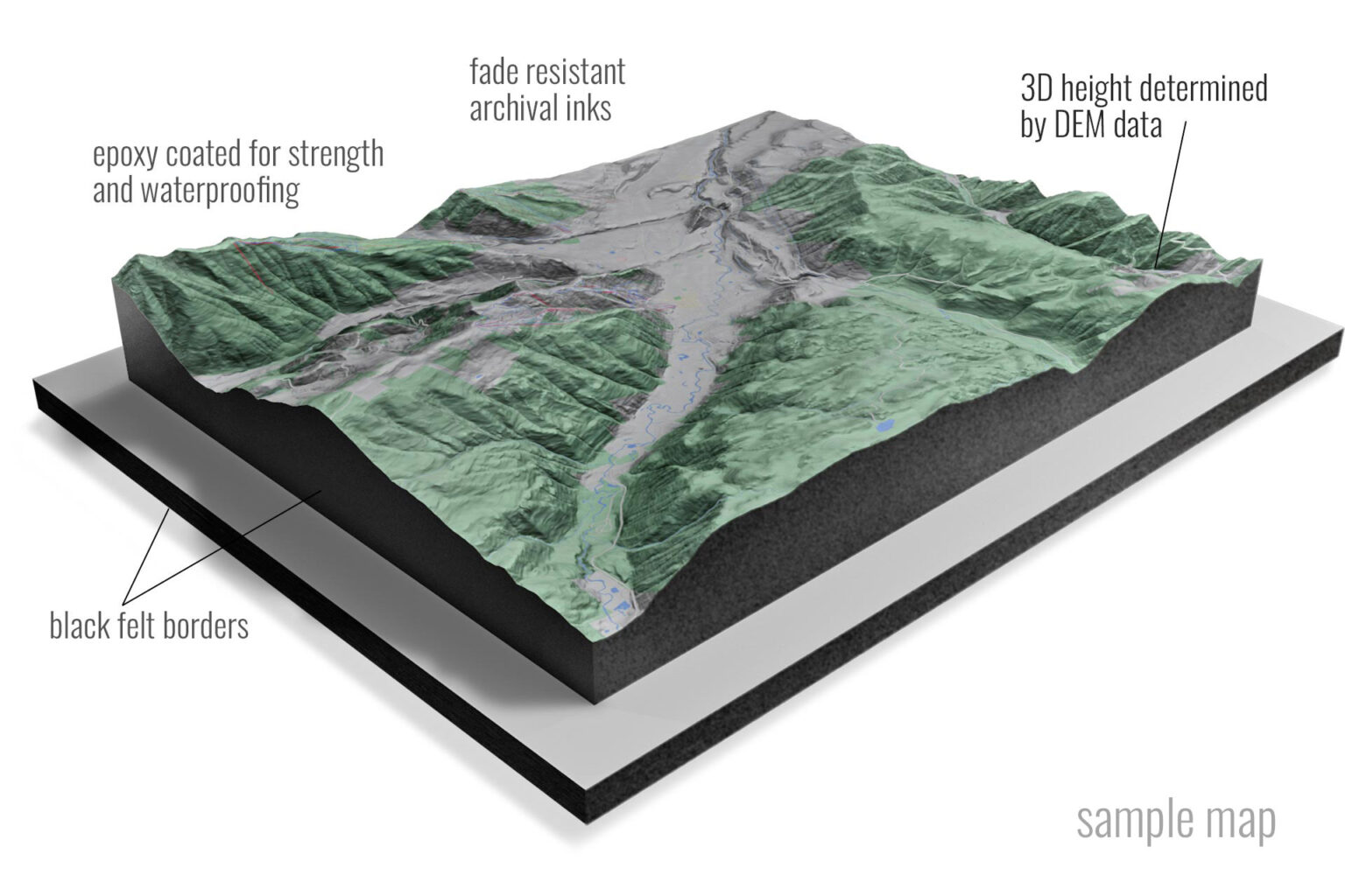 Colorado Raised Relief Map - WhiteClouds