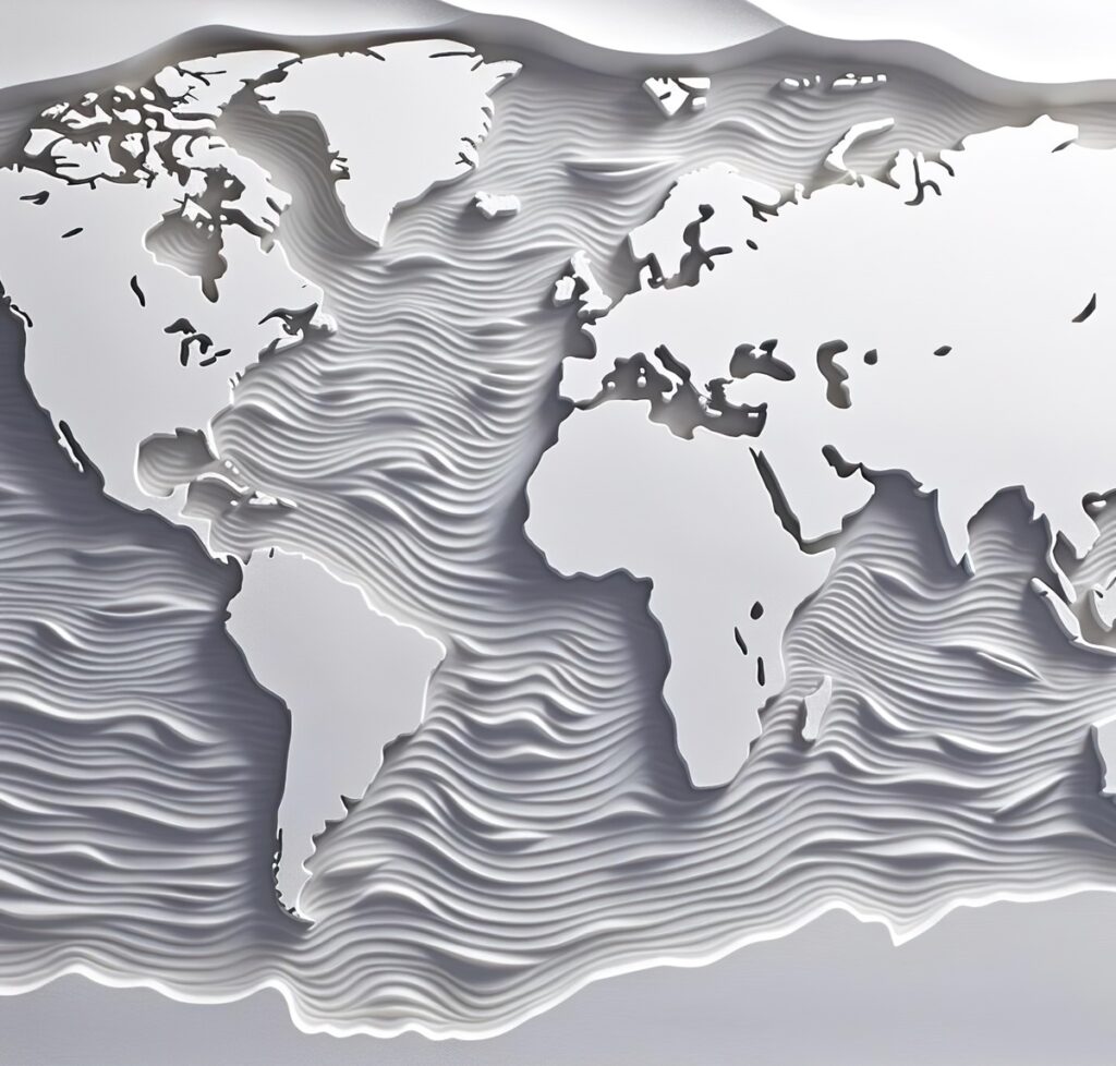 3D Wall Maps - WhiteClouds