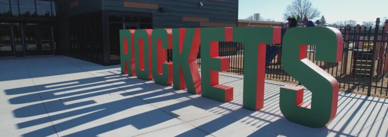 ROCKET metal letters for school campus