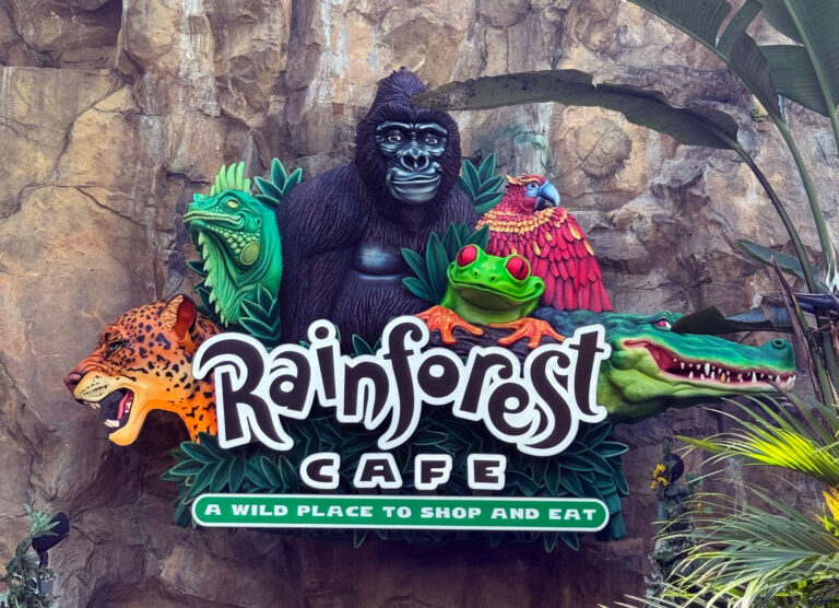 Disney Animal Kingdom Rainforest Cafe sign made by WhiteClouds with channel letters by Humble Sign Co.