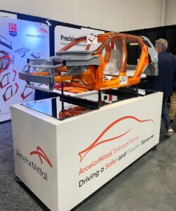 Arcelor Mittal 3D-printed Vehicle Frame Model on Trade Show Floor