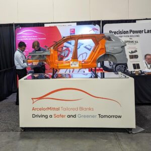 Arcelor Mittal 3D-printed Vehicle Frame Model on Trade Show Floor