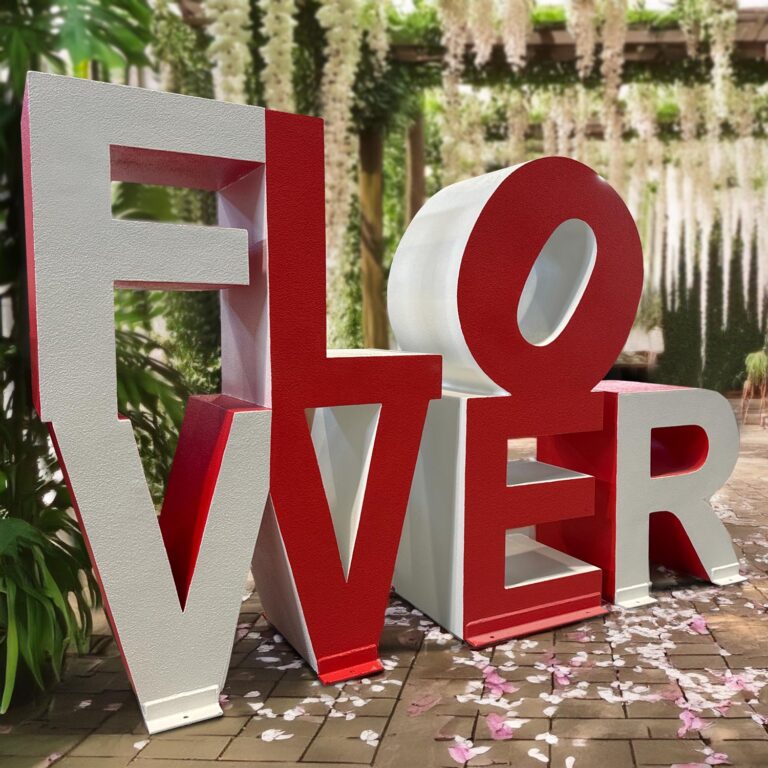 Flower LOVE metal large letters