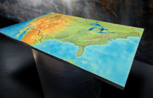 United States 3D Raised Relief Map