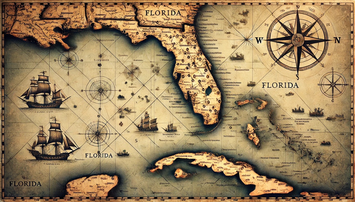 Spanish Shipwreck Map of Florida