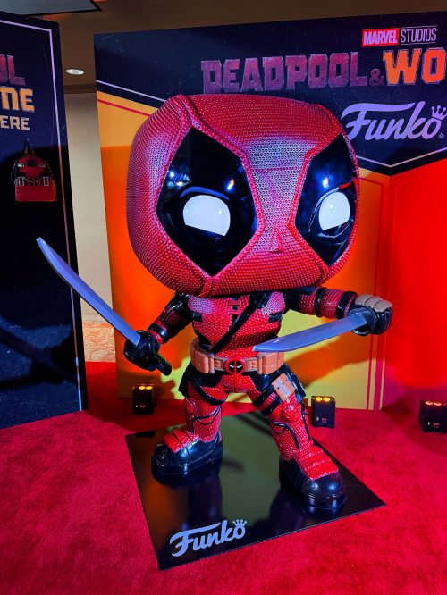 Deadpool Giant Funko Product Replica Statue at the movie premiere